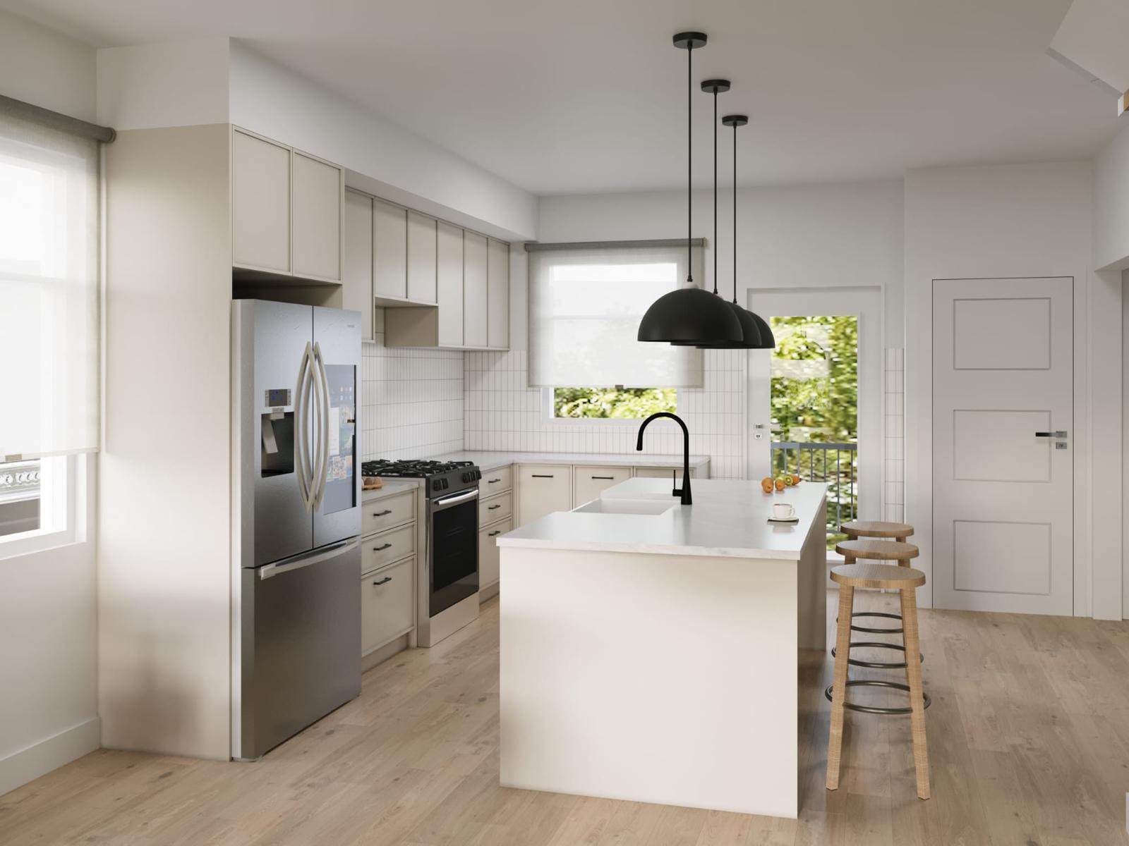 Cedar Village cream kitchen